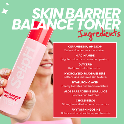 Skin Barrier Balance Toner with Niacinamide + 3 Ceramides + Moisturizer